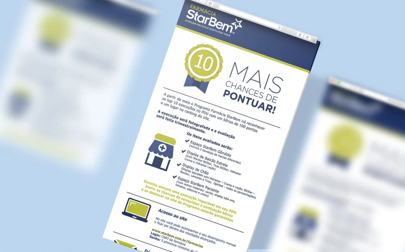 Materiais de comunicação do programa de fidelidade da Sanofi